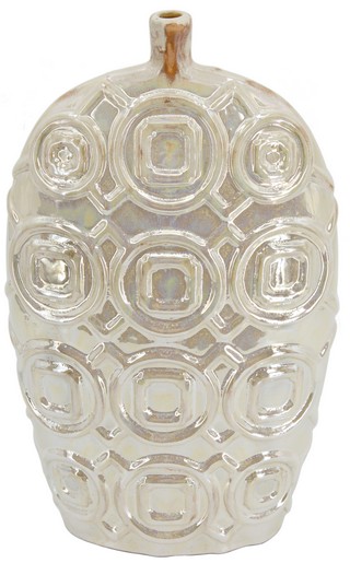 SHELBY SHORT IRIDESCENT GLAZE CERAMIC VASE