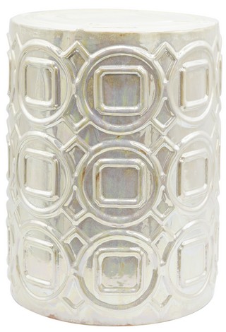 SHELBY IRIDESCENT GLAZE CERAMIC STOOL