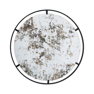 ROUND ANTIQUE MIRROR W/ METAL FRAME