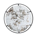 ROUND ANTIQUE MIRROR W/ METAL FRAME