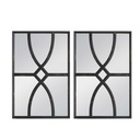 BLACK CARVED WLL MIRROR SET/2