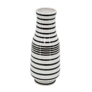 BLACK/WHITE HAND PAINTED  VASE
