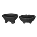 BLACK TEAK BOWLS S/2
