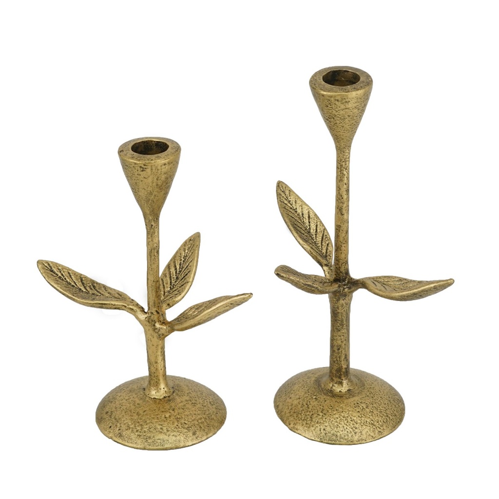 S/2 CANDLE HOLDER L:5.7X3.7X9" S:5.7X3.7X7"