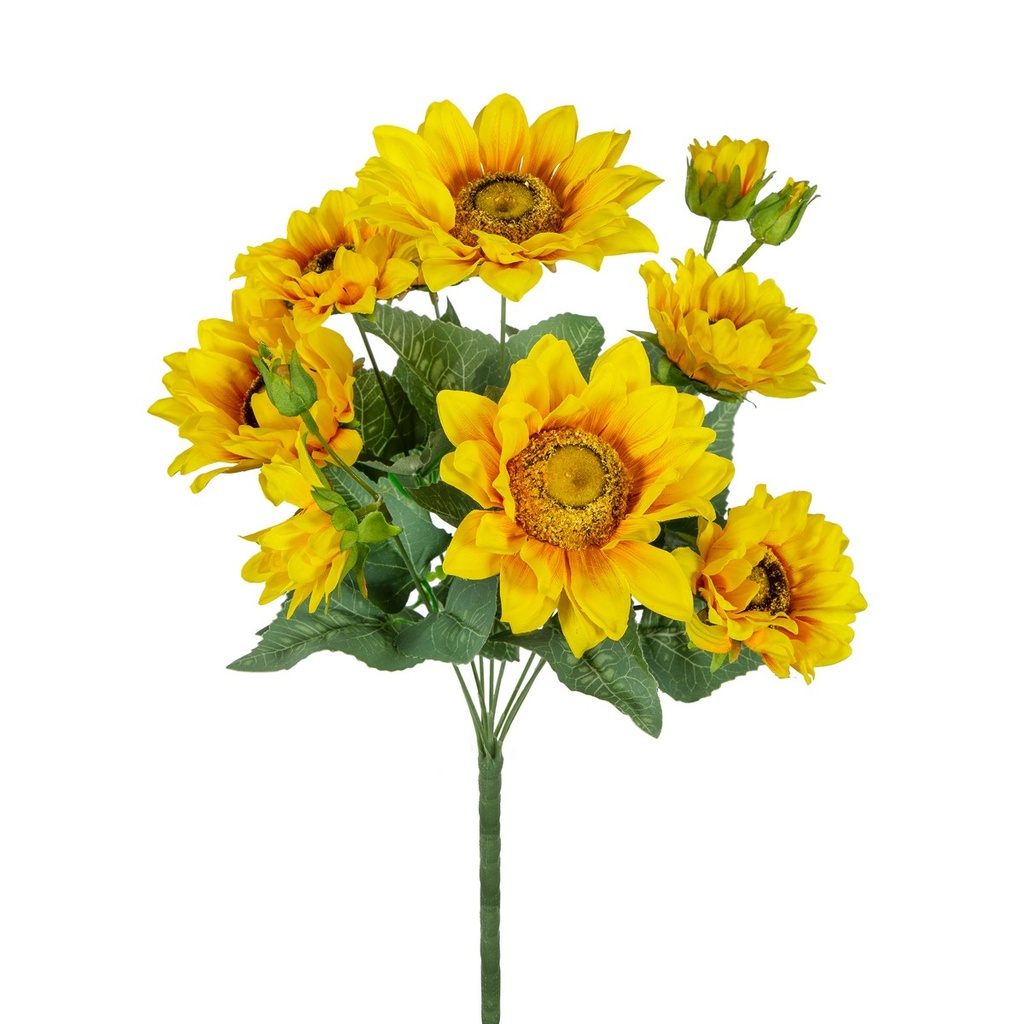 YELLOW SUNFLOWER STEMS 9 HEADS