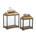 ANTIQUE GOLD LANTERNS S/2