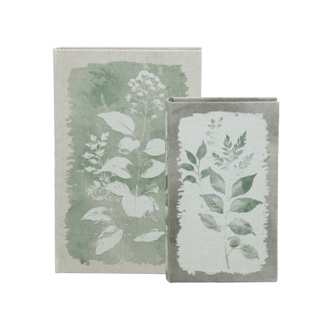 GREEN LEAF BOOK BOX S/2