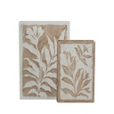 BROWN LEAF BOOK BOX S/2