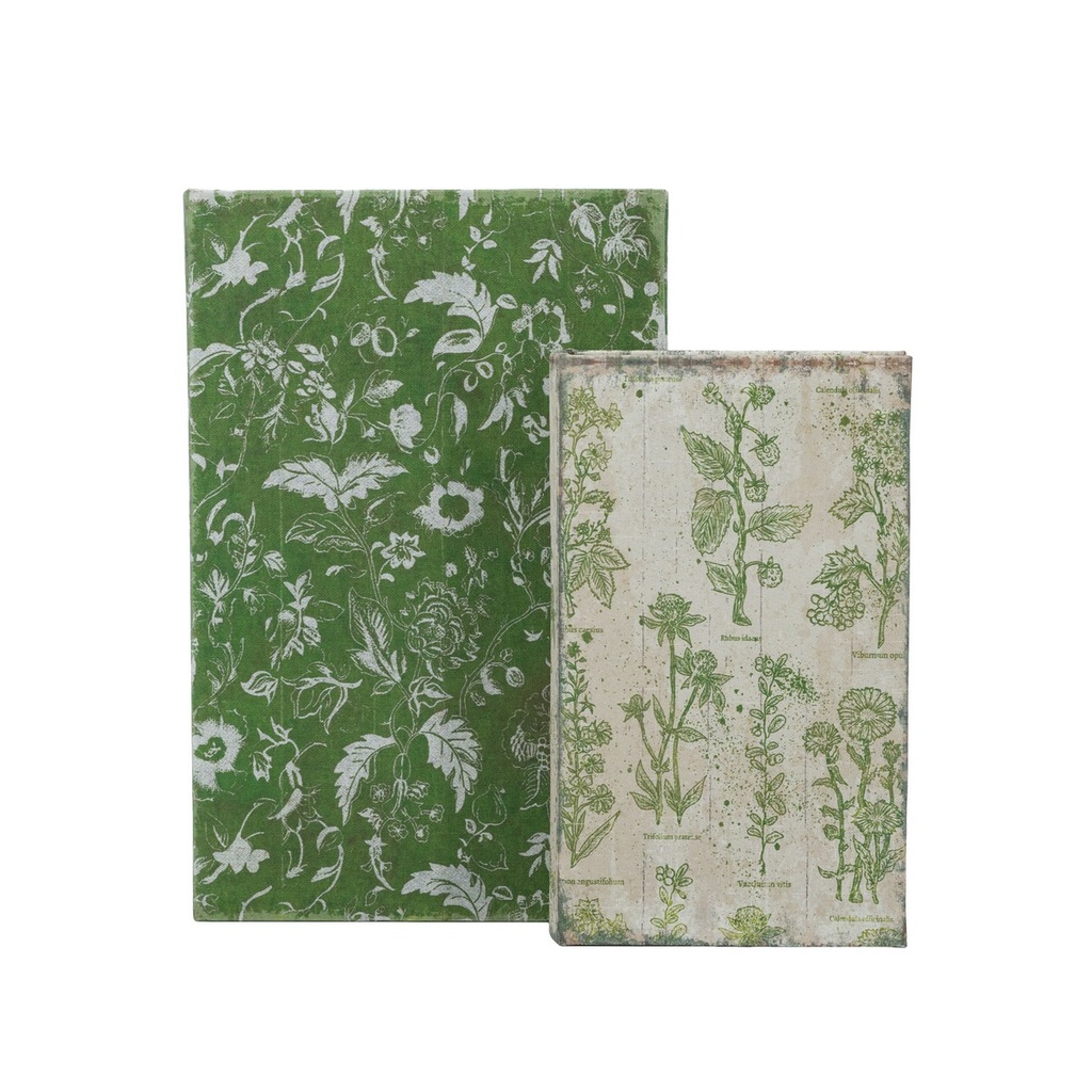 GREEN LEAF BOOK BOX S/2