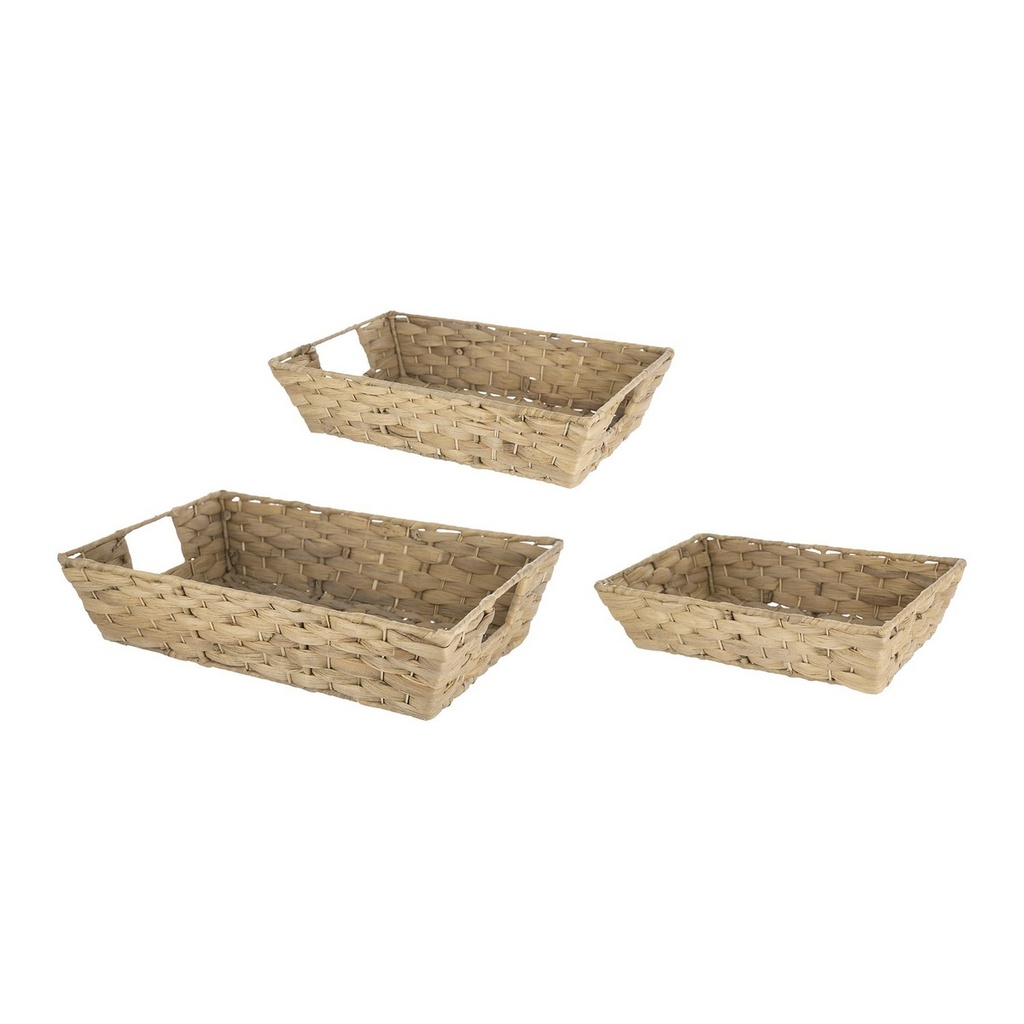 WATER HYACINTH TRAY SET/3