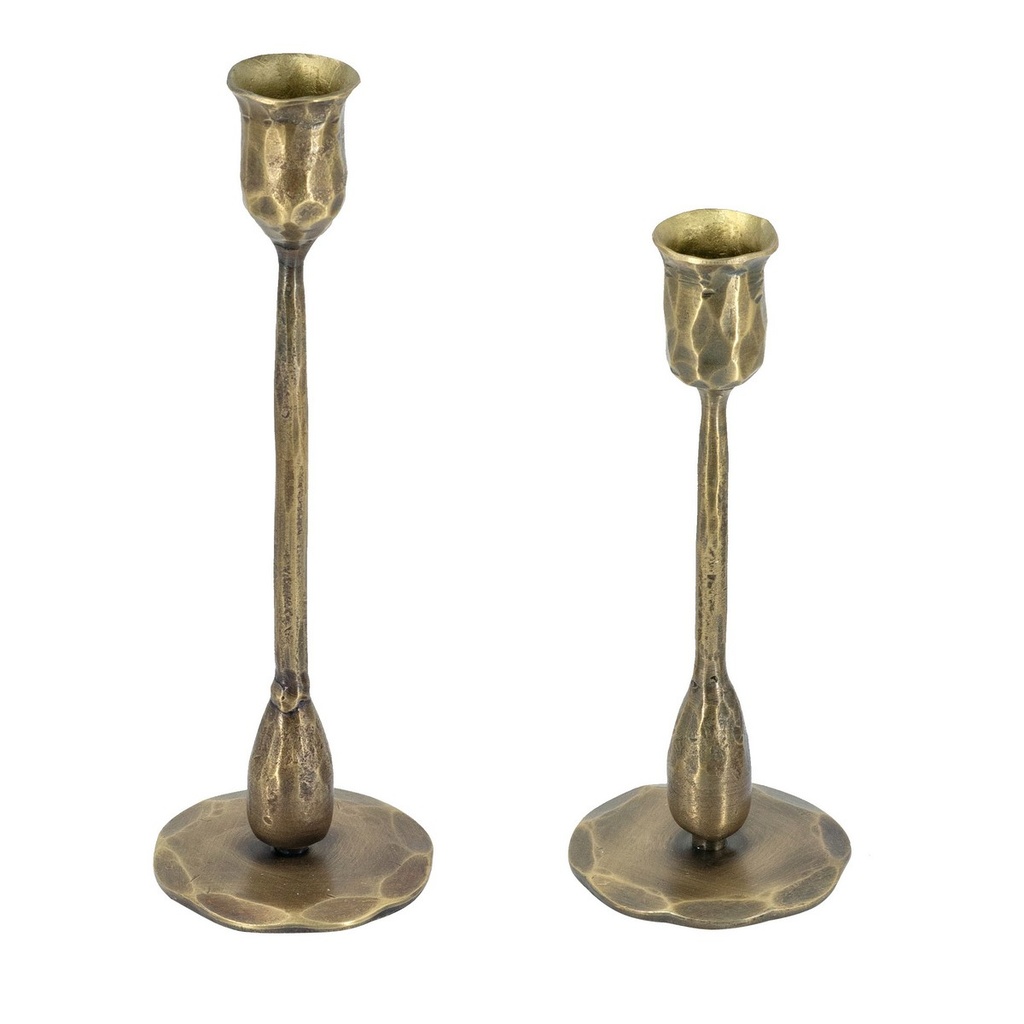 GOLD CANDLE HOLDERS SET/2