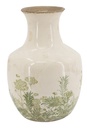 CERAMIC GREEN FLORAL VASE