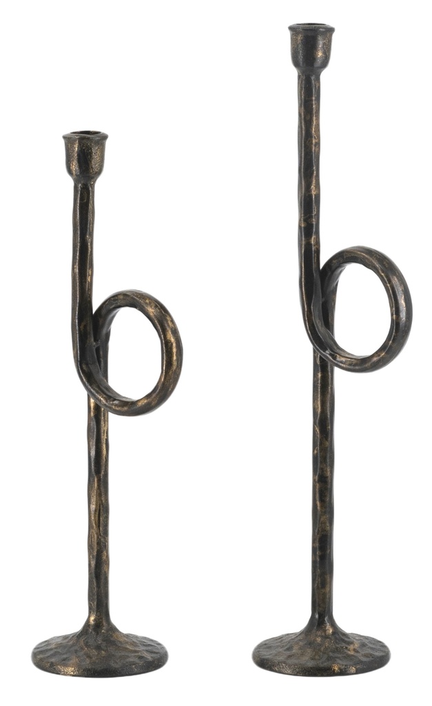IRON CANDLE HOLDER SET/2