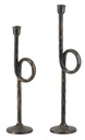 IRON CANDLE HOLDER SET/2