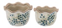 BLUEBERRY CERAMIC VASE SET/2