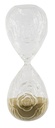 ROSE EMBOSSED HOUR GLASS WITH TAN SAND - LARGE