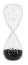 ROSE EMBOSSED HOUR GLASS WITH BLACK SAND - LARGE