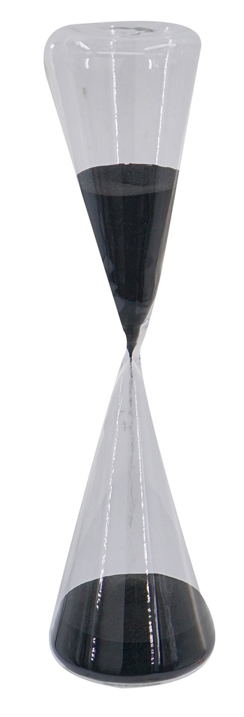 TRIANGULAR HOUR GLASS WITH BLACK SAND