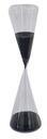 TRIANGULAR HOUR GLASS WITH BLACK SAND