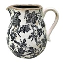 BLACK FLORAL CERAMIC  JUG - BLACK