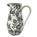 BLACK FLORAL CERAMIC  JUG - BLACK