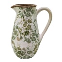 GREEN FLORAL CERAMIC  JUG - GREEN