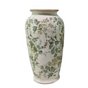 GREEN FLORAL VASE - GREEN