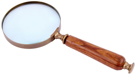 MAGNIFIER GLASS BRASS / WOOD