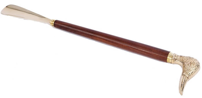 SHOE HORN WALNUT FINISH / BRASS