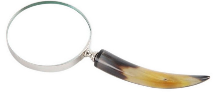 BRASS ALUMINIUM MAGNIFIER W/ HORN HANDLE