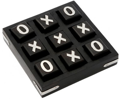 LARGE BLACK WOODEN TIC TAC TOE