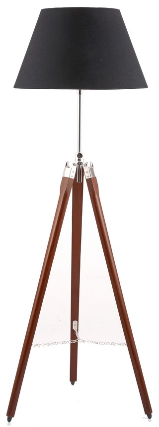 TRIPOD FLOOR LAMP W/BLACK SHADE