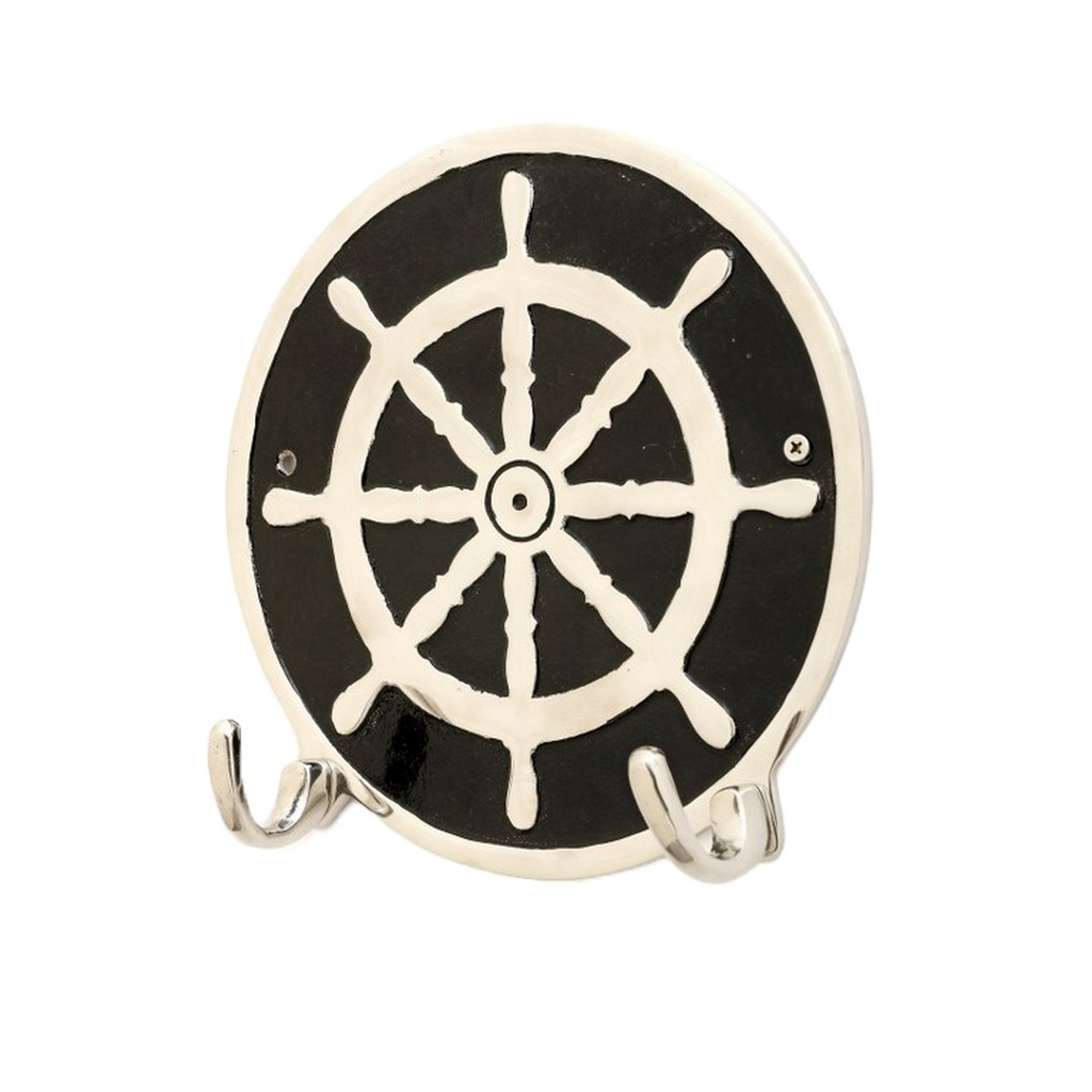 ALUMINIUM SHIP WHEEL WALL HOOK