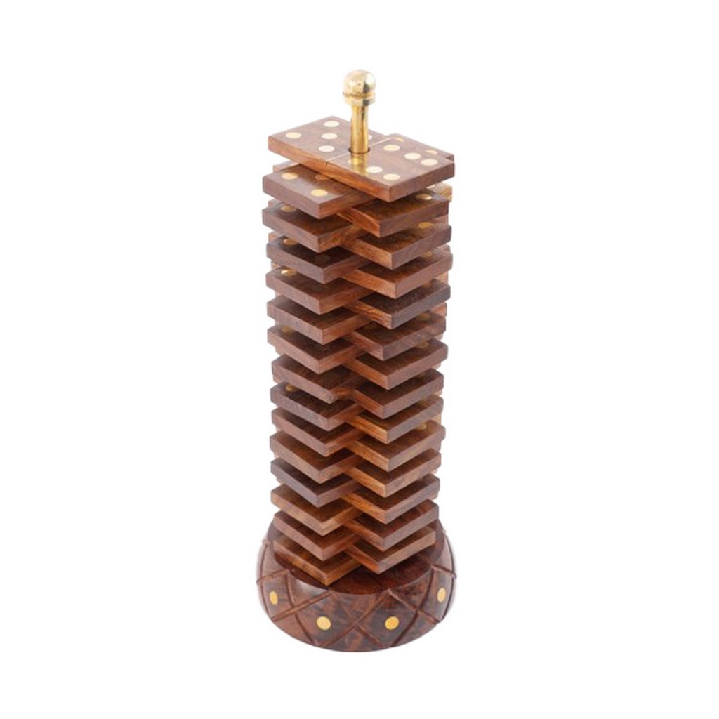 WOODEN DOMINO STAND SET