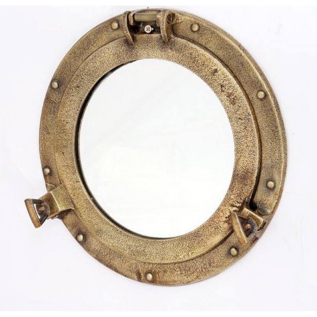 ALUMINIUM / BRASS PORTHOLKE MIRROR