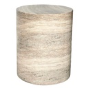 TRAVERTINE STOOL/SIDE TABLE - BLUE