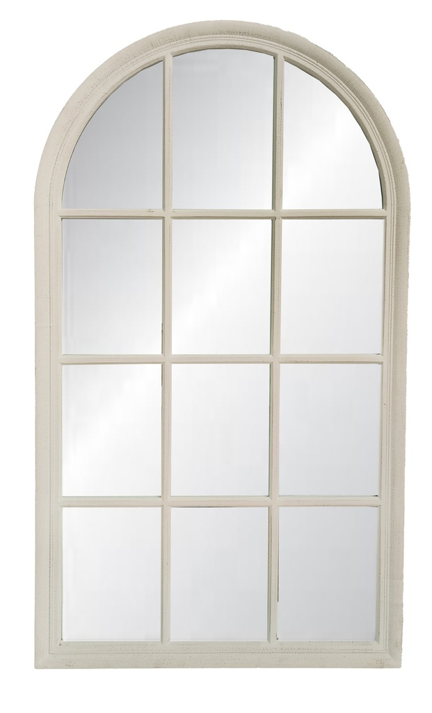 VINTAGE CREAM CHURCH WINDOW MIRROR