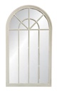 VINTAGE CREAM CHURCH WINDOW MIRROR