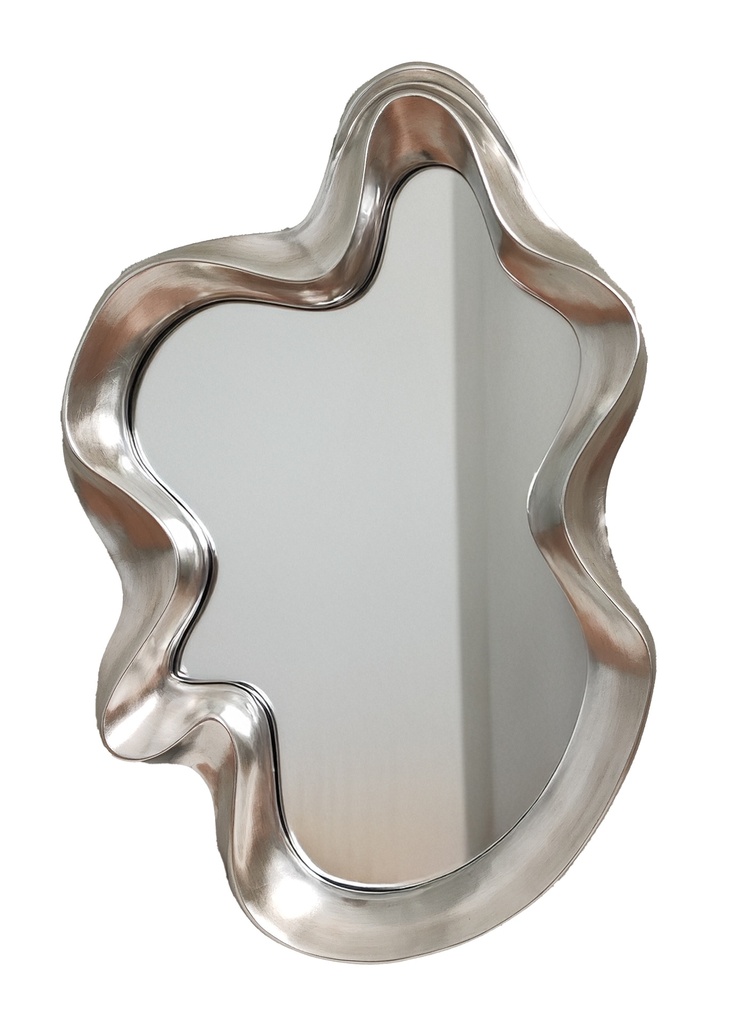 VINTAGE SILVER ABSTRACT MIRROR