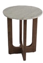 MARBLE TOP SIDE TABLE - WALNUT/MARBLE