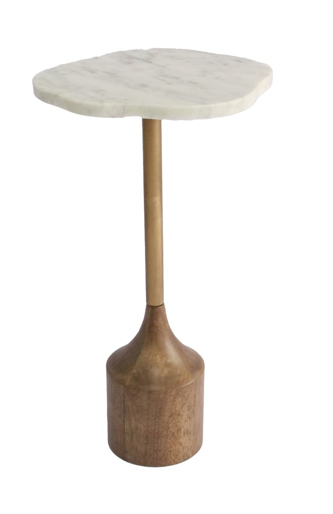 MARBLE TOP SIDE TABLE - WALNUT