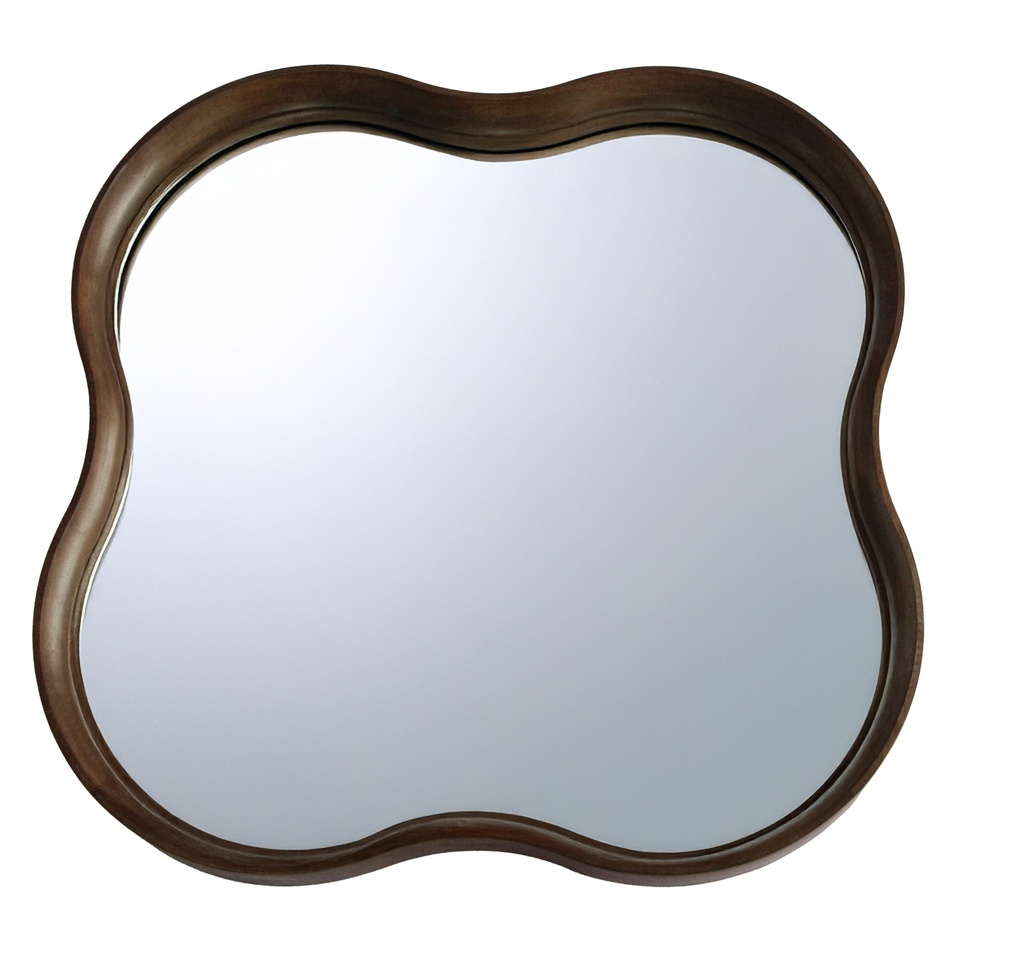 SQUARE SQUIGGLE MIRROR - WALNUT