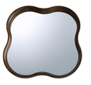 SQUARE SQUIGGLE MIRROR - WALNUT