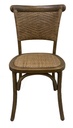 RATTAN WEAVE DINING CHAIR - ANTIQUE OAK
