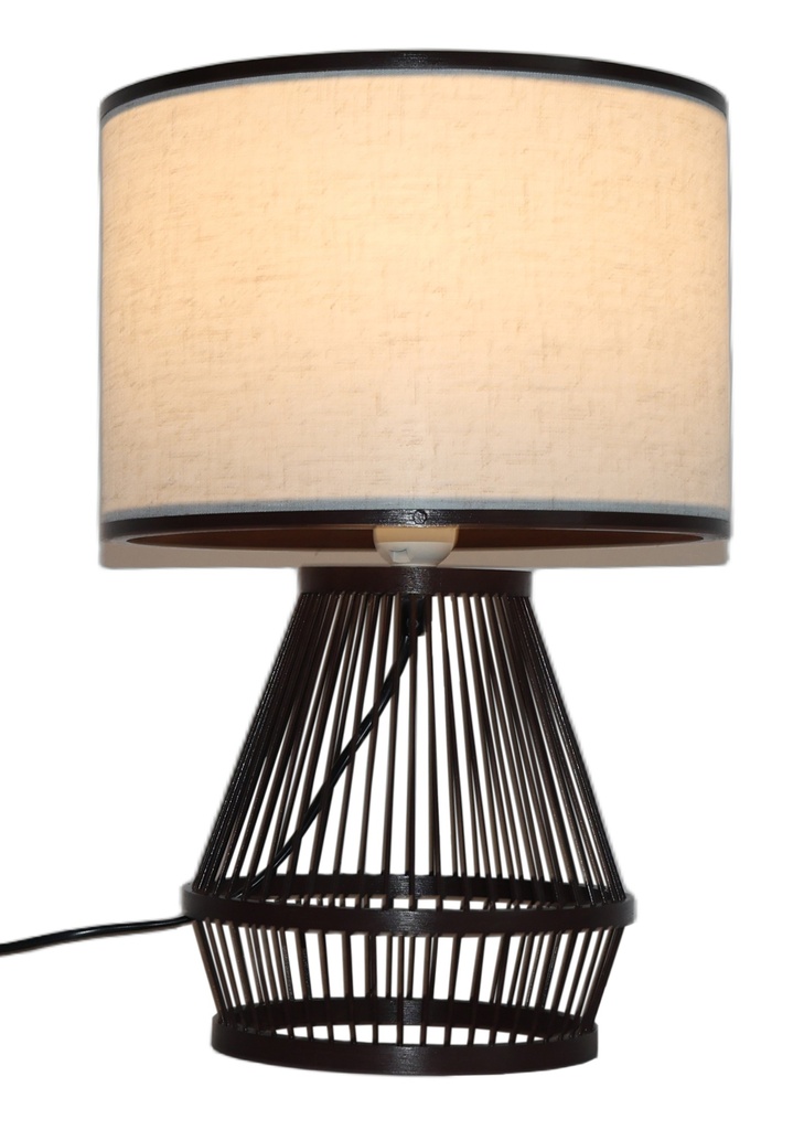 BAMBOO & LINEN TABLE LAMP  - NATURAL/BLACK