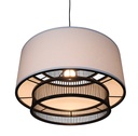 BAMBOO & LINEN PENDANT  - NATURAL/BLACK