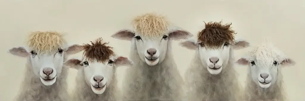 BAD HAIR DAY - 5 SHEEP CANVAS