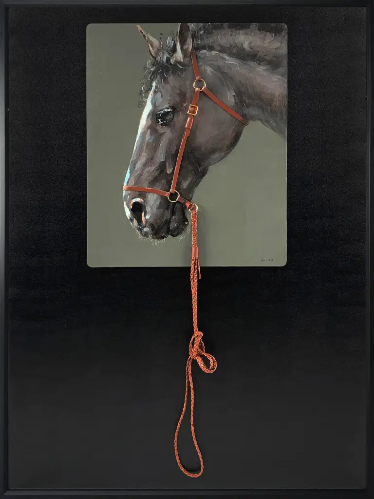 BROWN HORSE WITH REINS CANVAS