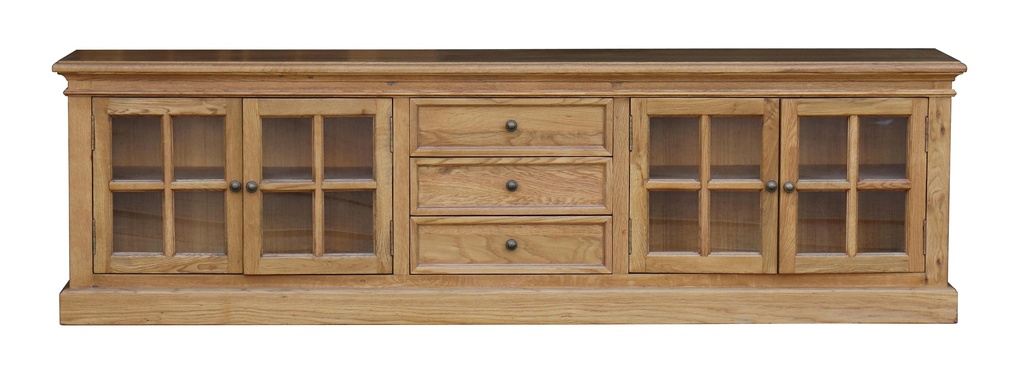 OAK TV UNIT W/ 4DRS 3DWS