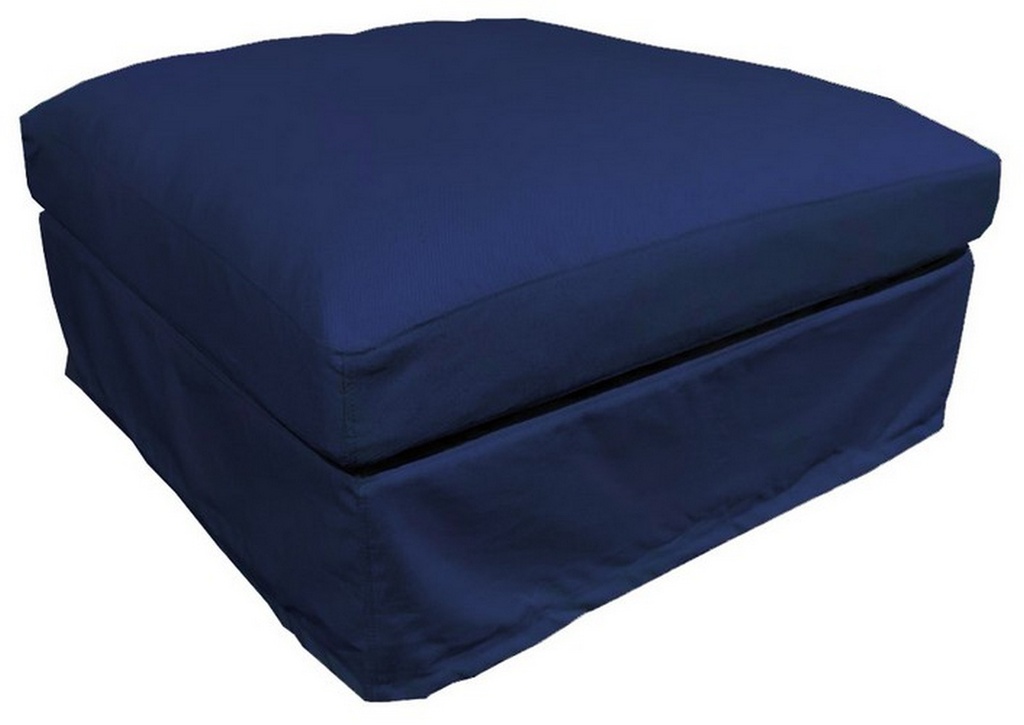 SLIP COVER - BLEU - OTTOMAN
